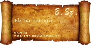 Bába Szilvia névjegykártya