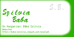 szilvia baba business card